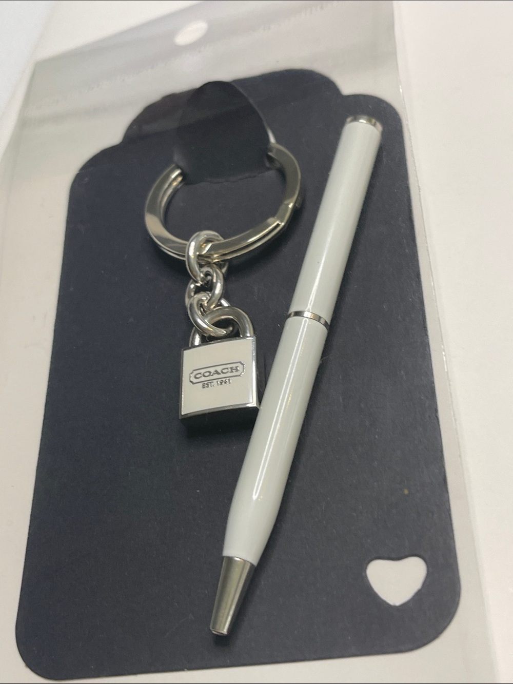 COACH Silver and White Padlock Key Charm and Coach Pen - Picture 6 of 6